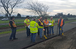 Construction crews gather