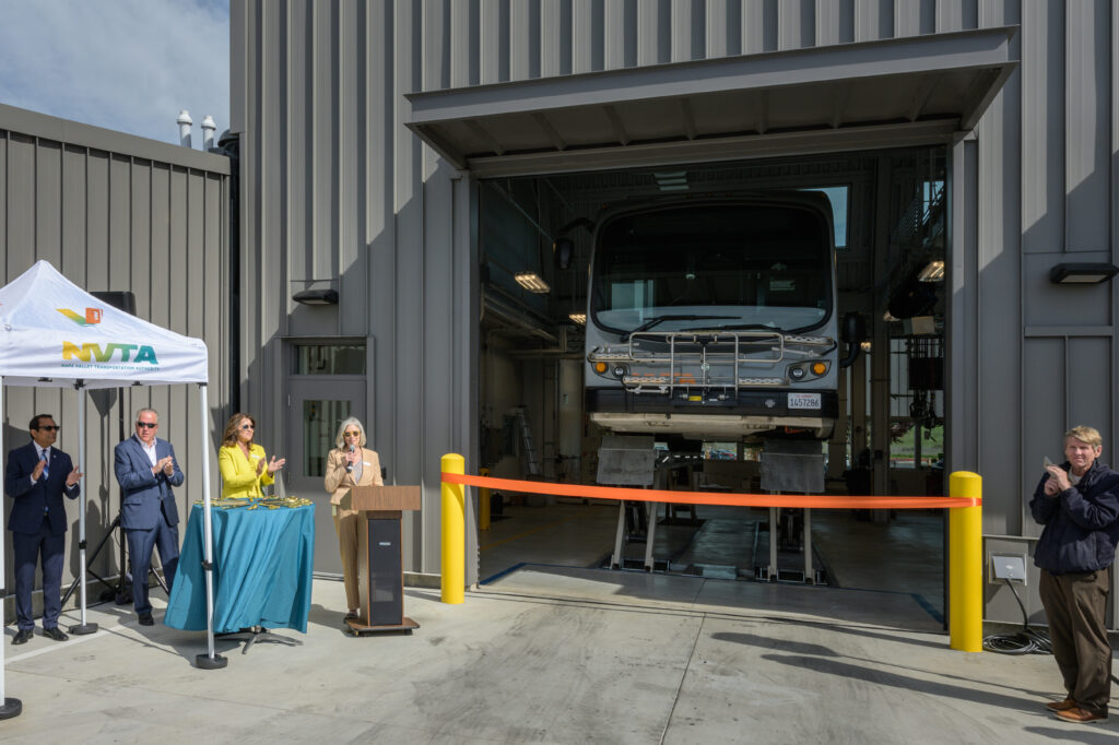 NVTA Executive Director Kate Miller welcomes the crowd of more than 100. (Justin Lopez Photography)