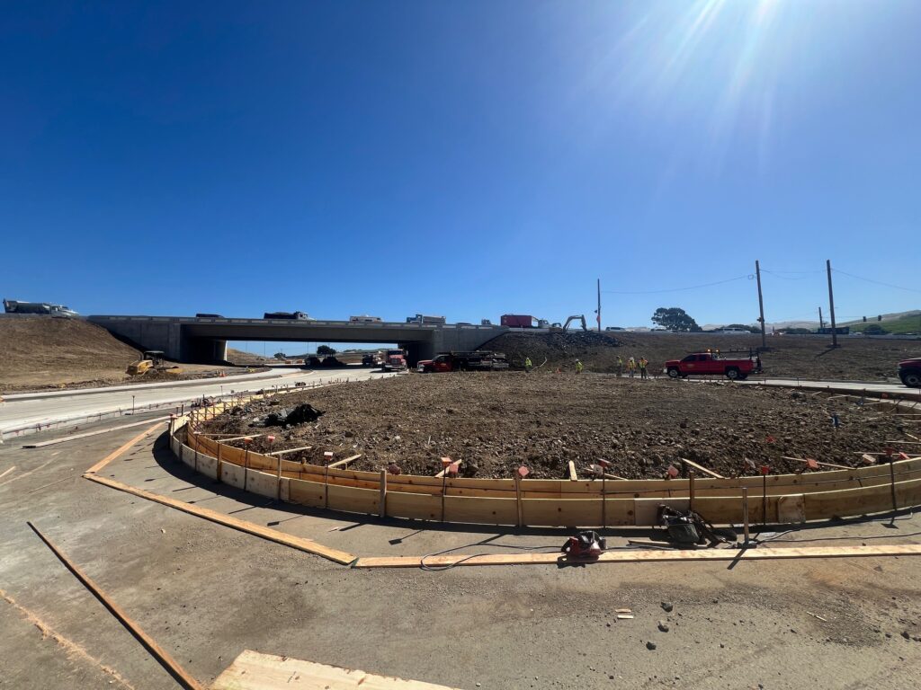 One of the roundabouts under construction at Soscol Junction in Napa in June 2024. 