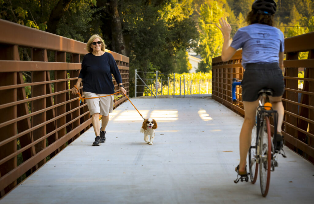 The Twomey Bridge of the Napa Valley Vine Trail in Calistoga.
