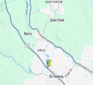 Map of Caltrans' planned tree work in Napa County's Tunnel of Elms, just north of St. Helena.