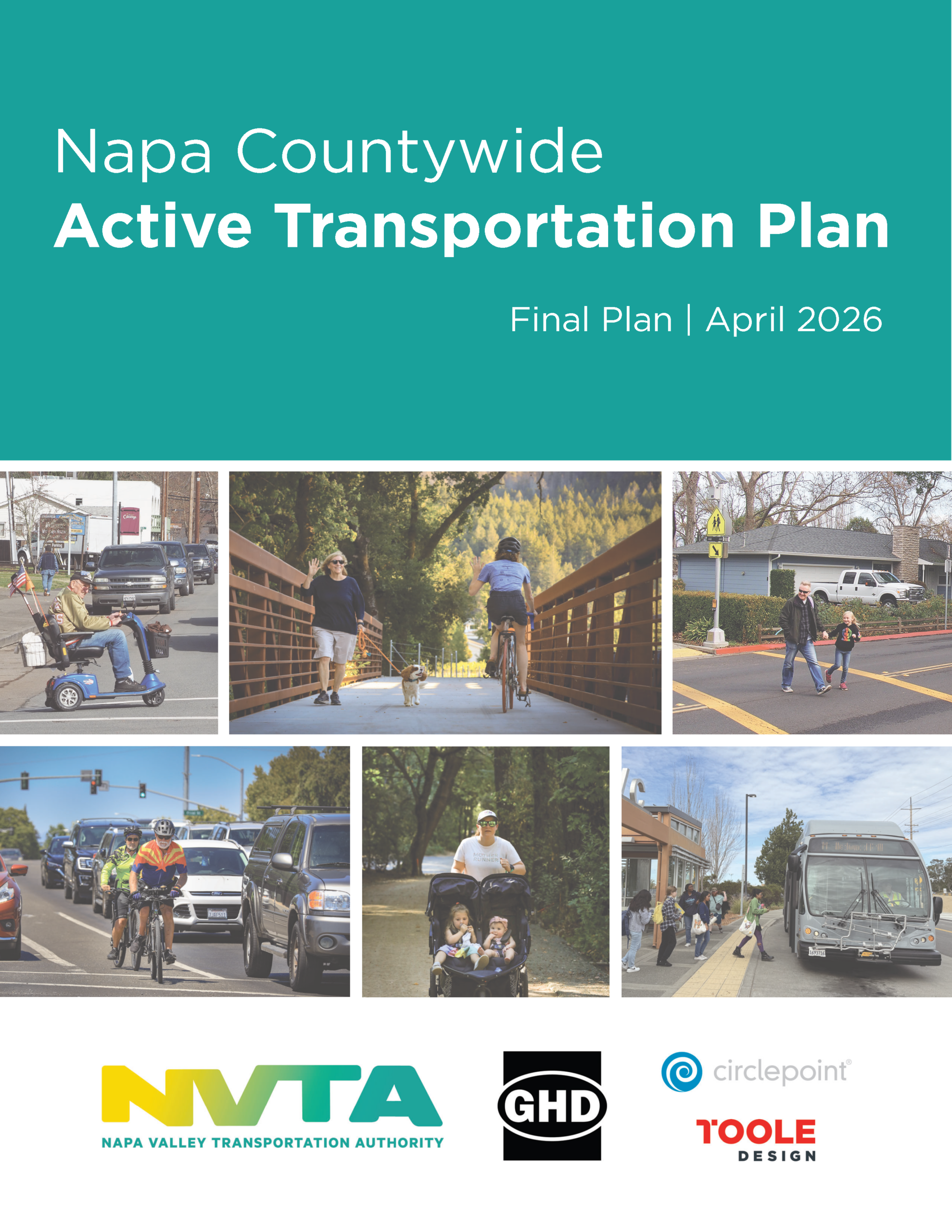 http://Image%20showing%20the%20cover%20of%20the%20Draft%20Napa%20Countywide%20Active%20Transportation%20Plan,%20with%20inset%20photos%20of%20community%20members%20of%20all%20ages%20walking,%20biking,%20in%20strollers,%20on%20a%20mobility%20scooter,%20and%20riding%20transit.